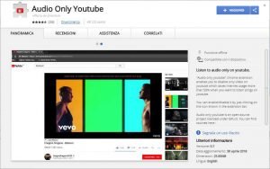 Riprodurre solo audio dai contenuti di YouTube