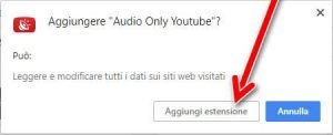 Riprodurre solo audio dai contenuti di YouTube