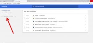 eliminare la cronologia di navigazione di Chrome