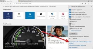 Eliminare la cronologia di navigazione di Edge