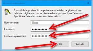 Login automatico in Windows 10