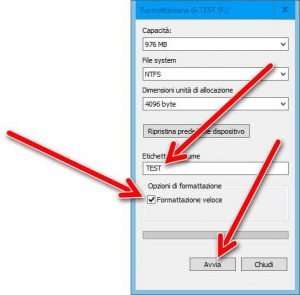 formattare in NTFS su Windows