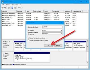 formattare in NTFS