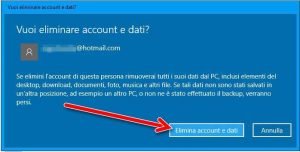 Disattivare un Account utente