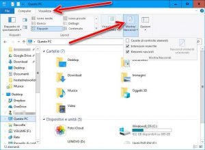 Visualizzare cartelle nascoste ed estensioni dei file 101