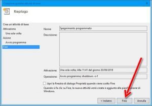 Programmare lo spegnimento automatico del PC