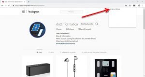 Postare foto su Instagram da PC