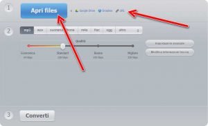 Online audio converter Apri files