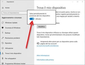 Trova il mio dispositivo