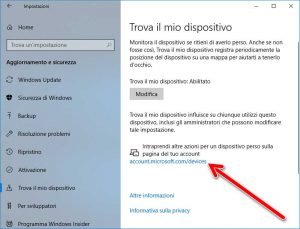 Trova il mio dispositivo