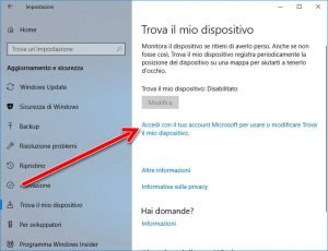 Trova il mio dispositivo