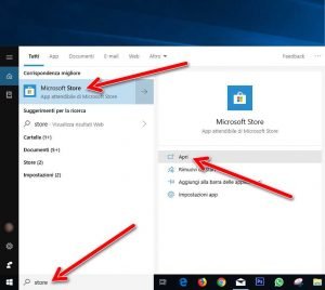 Avvia Microsoft Store