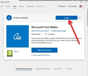 Avvia Font Maker Microsoft Store