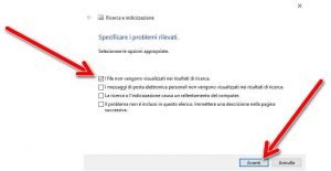 ricostruire l'indice delle ricerche