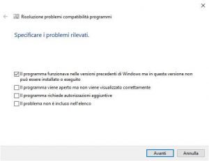 Strumento compatibilità programmi di Windows