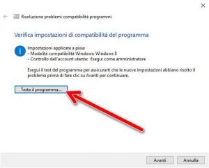 Strumento compatibilità programmi di Windows