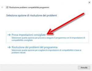 Strumento compatibilità programmi di Windows
