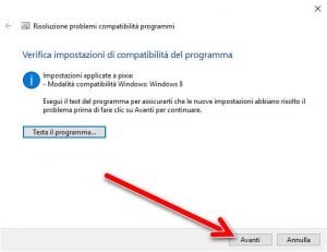 Strumento compatibilità programmi di Windows