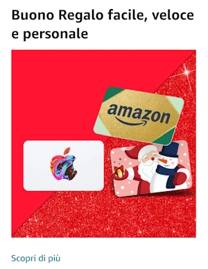 Banner Amazon Buono regalo facile veloce